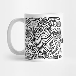 Frog Toad Rock Tribal Tattoo Art Black Mug